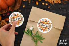 Fall Autumn Thank You Sticker SVG PNG Bundle Product Image 11