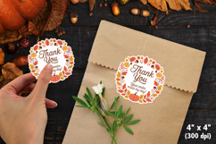 Fall Autumn Thank You Sticker SVG PNG Bundle Product Image 12