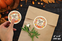 Fall Autumn Thank You Sticker SVG PNG Bundle Product Image 14