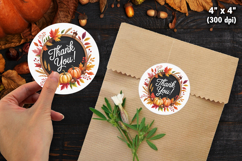 Fall Autumn Thank You Sticker SVG PNG Bundle Product Image 2