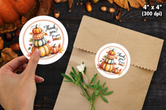 Fall Autumn Thank You Sticker SVG PNG Bundle Product Image 5