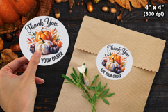 Fall Autumn Thank You Sticker SVG PNG Product Image 1