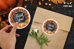 Fall Autumn Thank You Sticker SVG PNG Bundle Product Image 9