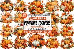 Fall Thanksgiving Pumpkins Sublimation Clipart Bundle Product Image 1