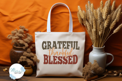 Grateful, Thankful, Blessed SVG, Fall svg, Autumn Quote Clip Product Image 5