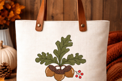 Acorn Embroidery Design Fall Leaves Product Image 5