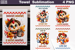 Fall Animals Coffee Towel Bundle| Autumn Quotes Kitchen Product Image 2