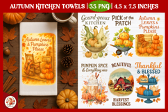 Fall Kitchen Towel Bundle, Pumpkin Spice, Autumn Pumpkin Product Image 1