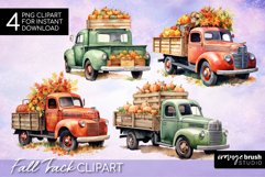 Fall Truck Clipart Bundle: Watercolor Autumn Sublimation
