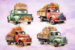 Fall Truck Clipart Bundle Watercolor Autumn Sublimation 