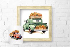 Fall Truck Clipart Bundle Watercolor Autumn Sublimation 