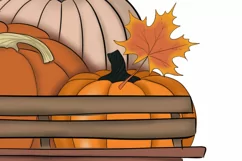 Autumn Truck Pumpkins PNG Sublimation Fall Illustration Leaf Product Image 3