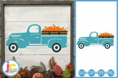 Fall Vintage Truck svg, Pumpkin Truck svg, Autumn Truck svg Product Image 4