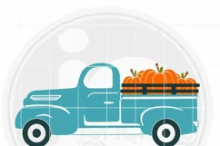 Fall Vintage Truck svg, Pumpkin Truck svg, Autumn Truck svg Product Image 3