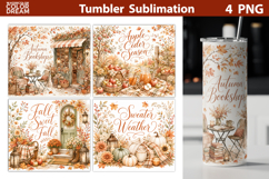 Fall Tumbler PNG | Autumn Floral Wrap Collection Product Image 1