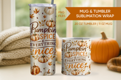 Fall Mug Wrap, Tumbler Wrap Sublimation, Pumpkin sublimation Product Image 1