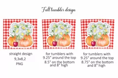 Autumn pumpkins with flowers tumbler design Product Image 2