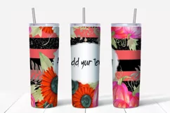 Pumpkins with flowers tumbler 20 Oz Product Image 2