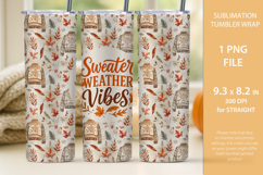 Fall Tumbler Wrap, Fall Mug Wrap, Sweater Weather vibes Product Image 3