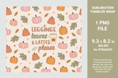 Fall sublimation tumbler wrap, Autumn tumbler, 20 oz skinny Product Image 2