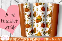 pumpkin and sunflowers design for 20oz skinny tumblers