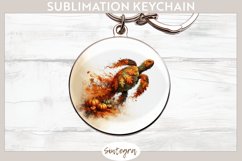 Fall Turtle Animal v1 Round Keychain Sublimation Product Image 1