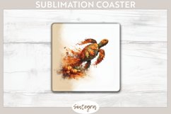 Fall Turtle Animal v1 Square Coaster Sublimation Product Image 1