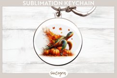 Fall Turtle Animal v2 Round Keychain Sublimation Product Image 1