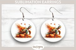 Fall Turtle Animal v2 Round Earrings Sublimation Product Image 1
