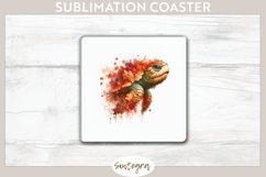Fall Turtle Animal v3 Square Coaster Sublimation Product Image 1