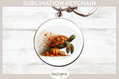Fall Turtle Animal v4 Round Keychain Sublimation Product Image 1
