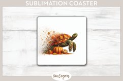 Fall Turtle Animal v4 Square Coaster Sublimation Product Image 1