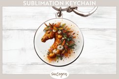 Fall Unicorn Animal v1 Round Keychain Sublimation Product Image 1