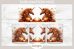 Fall Unicorn Animal v2 Mug Wrap Sublimation Product Image 1
