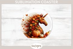 Fall Unicorn Animal v2 Round Coaster Sublimation Product Image 1
