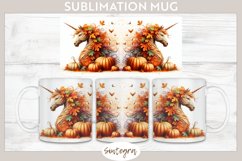 Fall Unicorn Animal v4 Mug Wrap Sublimation Product Image 1