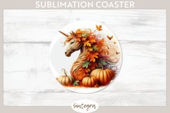 Fall Unicorn Animal v4 Round Coaster Sublimation Product Image 1