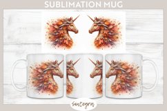 Fall Unicorn Animal v5 Mug Wrap Sublimation Product Image 1
