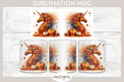 Fall Unicorn Animal v7 Mug Wrap Sublimation Product Image 1