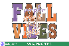 Fall Vibes Cozy Autumn Clipart SVG PNG T-shirt Design Product Image 1