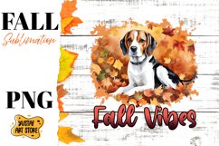 Fall sublimation design. Fall dog sublimation. Beagle PNG Product Image 1