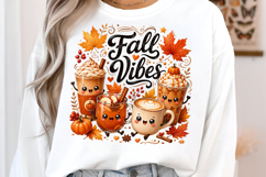 Fall Vibes Cute Autumn Drinks PNG Product Image 2