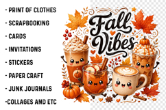 Fall Vibes Cute Autumn Drinks PNG Product Image 3
