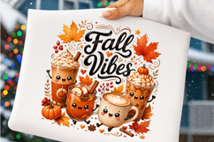 Fall Vibes Cute Autumn Drinks PNG Product Image 4