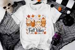 Fall Vibes Cute Autumn Drinks PNG Sublimation Design Art Product Image 2