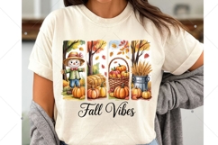 Fall Vibes Png, Fall Pumpkin Shirt Design, Fall Brushstroke Product Image 6