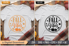 Fall Vibes SVG File | Fall Round Sign SVG Product Image 3