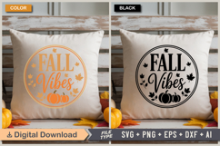 Fall Vibes SVG File | Fall Round Sign SVG Product Image 5