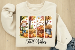 Fall Vibes Png, Fall Pumpkin Shirt Design, Fall Brushstroke Product Image 9
