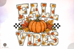 Fall Vibes PNG,Pumpkin Autumn PNG,Camo Fall Leaves Design Product Image 1